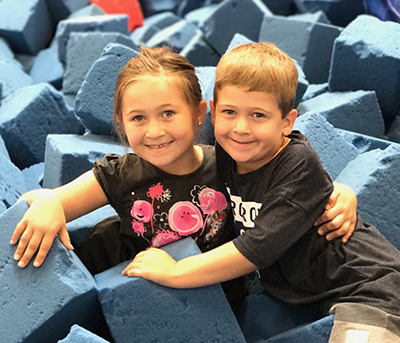 foam-pit kids in foam pit