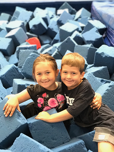 kids in gym foam pit