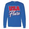 Long Sleeve Tee Blue USA Youth Fitness Center