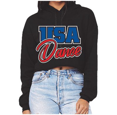 Women's Crop Hoodie Front - USA Youth Fitness Center