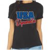 Women's Short Sleeve Tee Black Front - USA Youth Fitness Center